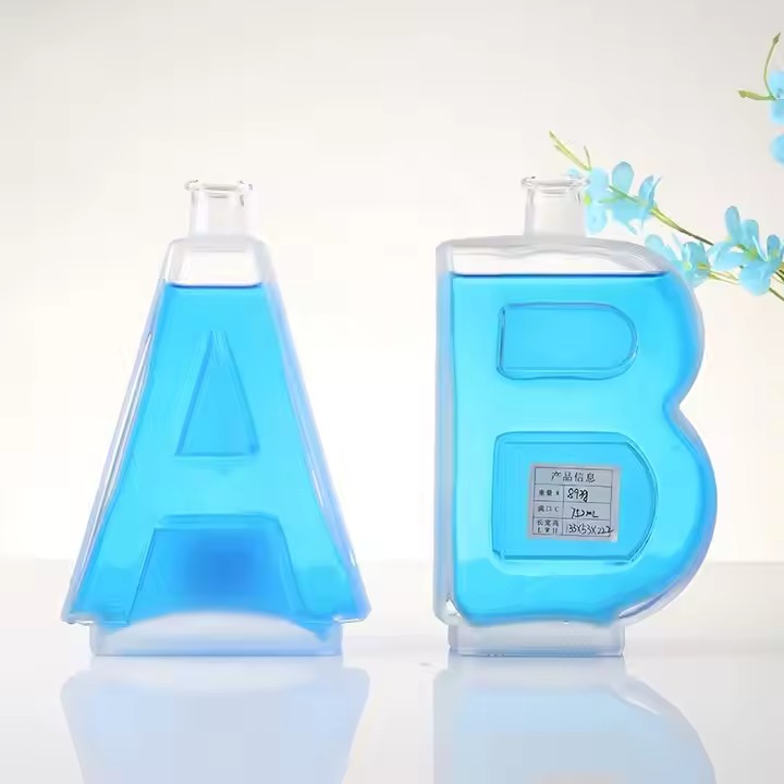 Customized Hot Sales the Letter a B Shape Glass Bottles 750ml Glass Bottle for Liquor Rum Whisky Gin Vodka Spirit Bottles