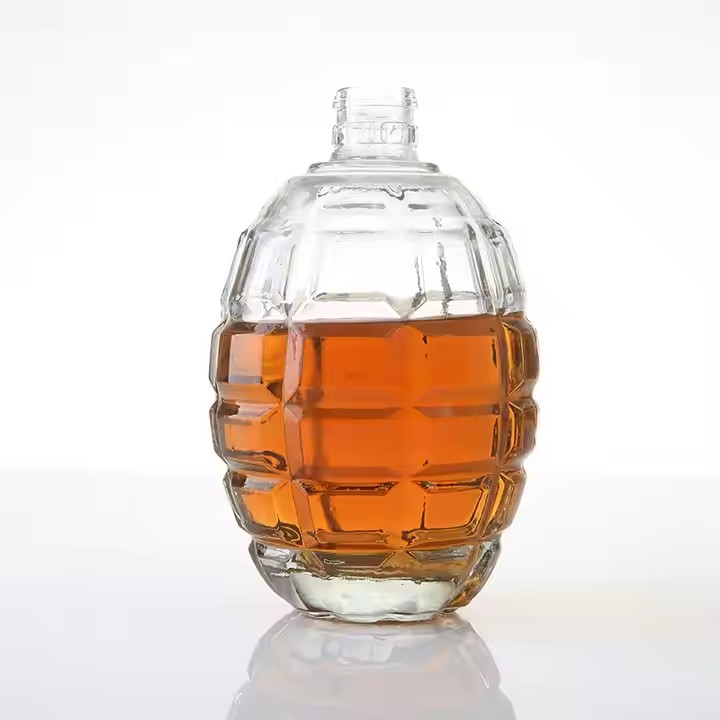 Antitank Grenade Shape Beverage Glass Bottle Custom Glass Spirits Liquor Bottles