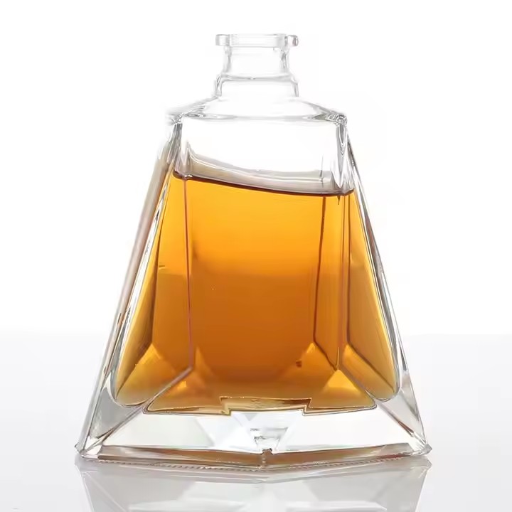 Unique Shape Glass Whisky Liquor Bottles Empty Brandy Glass Bottle Fancy Whisky Liquor Bottle