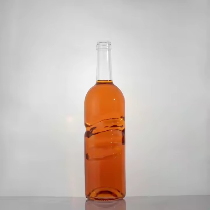 750ml Empty Glass Bottle for Whiskey Rum Vodka Gin Brandy Glass Bottle Supplies Custom Glass Bottle Liquor