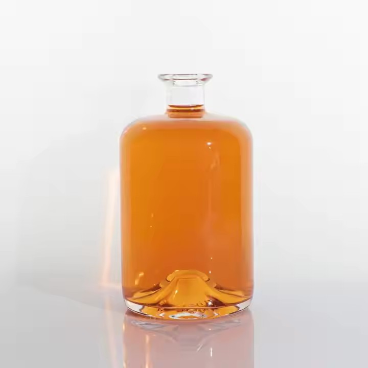 Premium 750ml 750 Ml Frosted Screen Printing Super Flint Round Shape Spirits Liquor Tequila Gin Vodka Glass Bottle