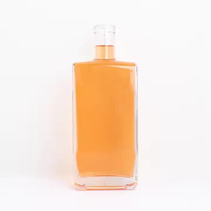 Wholesale Round 700ml Empty Milk Fruit Juice Drink Glass Bottles With White Tamper Proof Cap