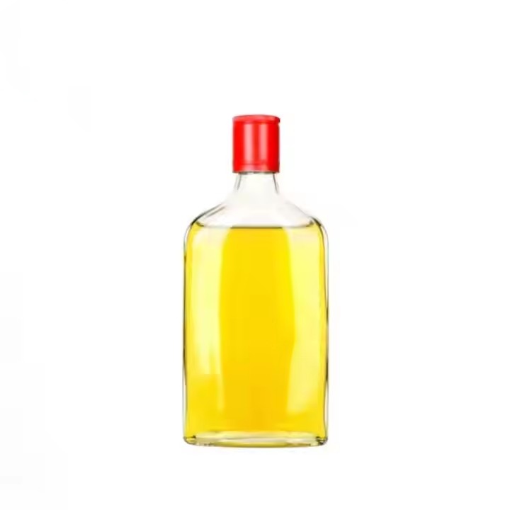 Factory Hot Sale 125ml 250ml 500ml Flat Clear Glass Gin Vodka Spirit Liquor Bottle with Screw Lids