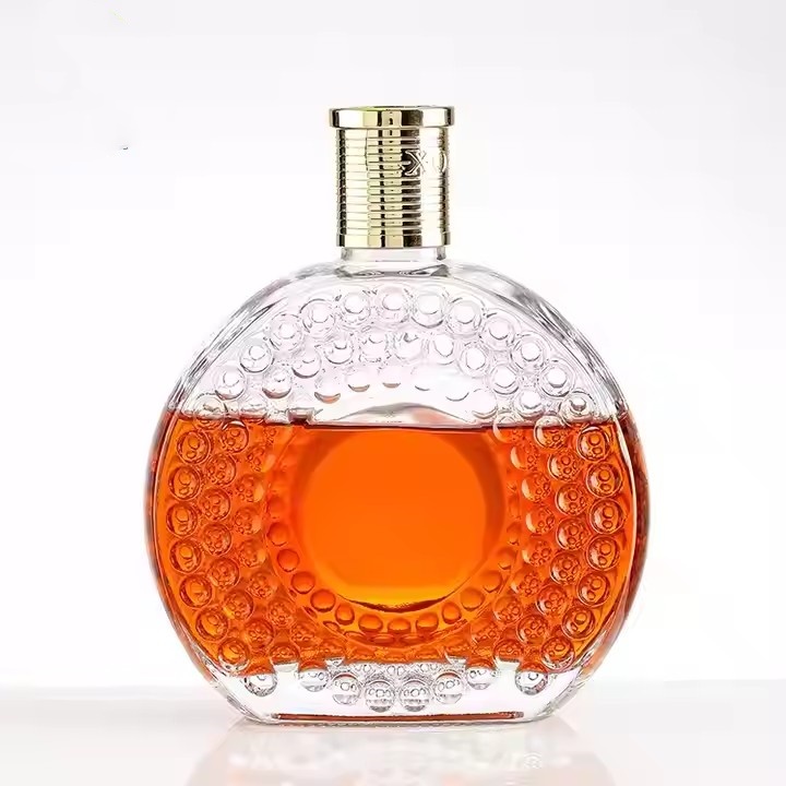 High Quality Semi Circular Baijiu Vodka Glass Bottle Transparent Liquor Glass Bottle of Any Color
