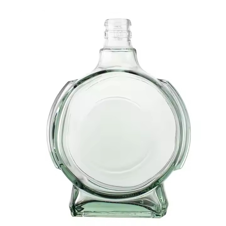 Premium 550ml Spirits Glass Bottle Seal Flat Manufacturer's Shape for Gin Brandy Whiskey Vodka Tequila