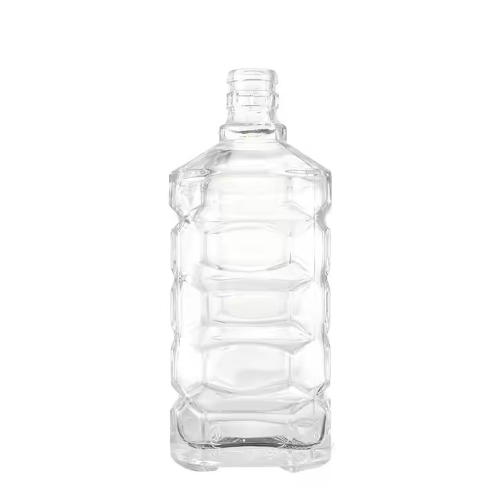Wholesale Custom Empty 500ml Tequila Glass Whiskey Bottles 700ml Vodka Whisky Liquor Spirit Glass Bottle Wine Juice Use