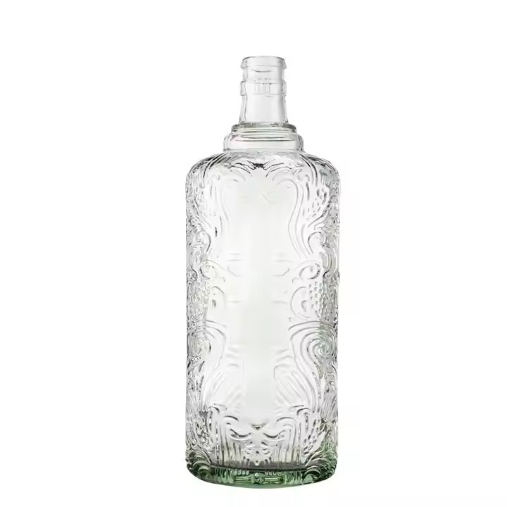 Unique Luxury 650ml Crystal Empty Round Spirits Liquor Decanter Set Whiskey Glass Bottle Gift Box Vodka Wine Bottle