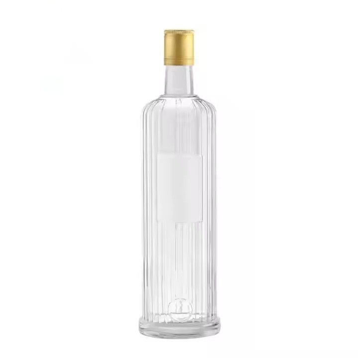 Hot Sale Clear 750ml Vodka Beverage Drinking Alcohol Red Wine Liquor Mineral Water Glass Bottles With Cork