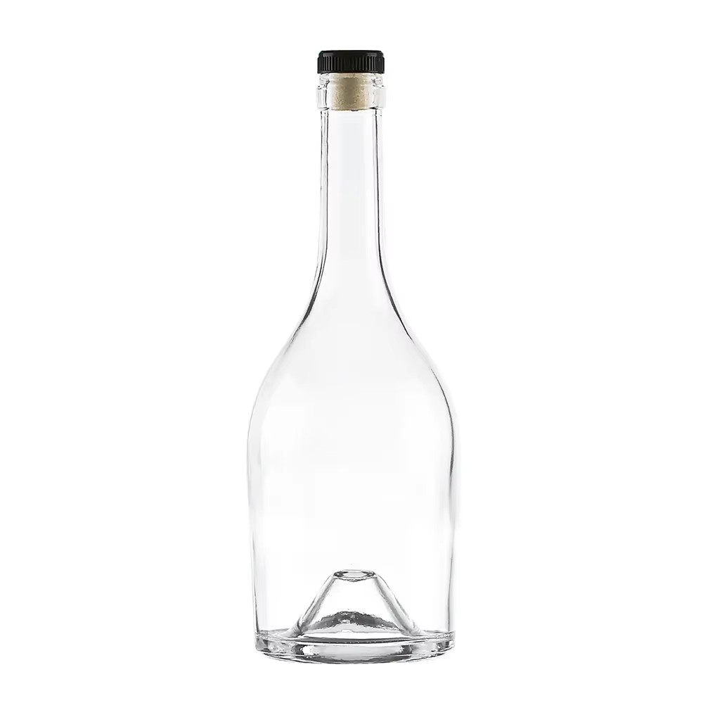 700ml 500ml Clear Round Customized logo Liquor Whisky Spirits Vodka Gin Rum Brandy Glass Liquor