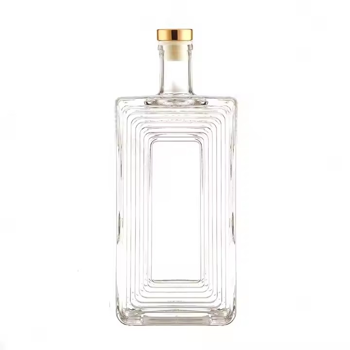 Bulk Sale 700ml Transparent Large Empty Flint Glass for Liquor Wine Whisky Vodka Tequila Bottle With Factory Price