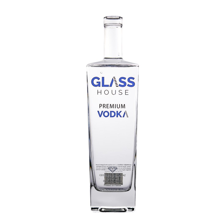 Wholesale Custom Thick Bottom Rectangular Glass Liquor Wine Bottles for Whisky Vodka Gin Spirits