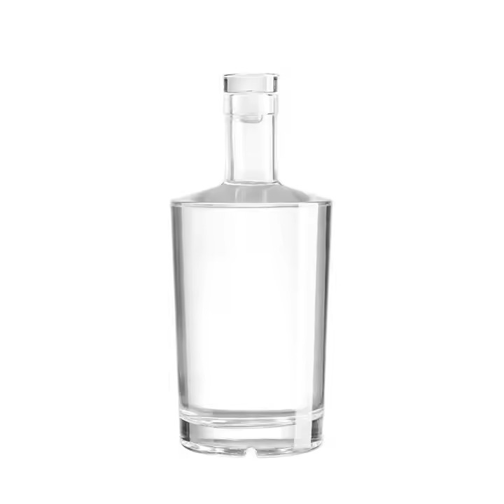 Clear Glass Wine Bottle 375ml 500ml 750ml Empty Liquor Bottle with Cork Sealing for Brandy and Vodka