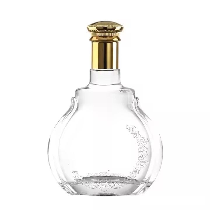 Custom Designed 700ml Cork-Sealed Glass Bottle for Brandy for Tequila As Well