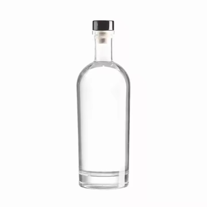 Wholesale Round Glass Bottles and 750ml Capacity for Vodka Tequila Brandy Energy Drinks with Corks