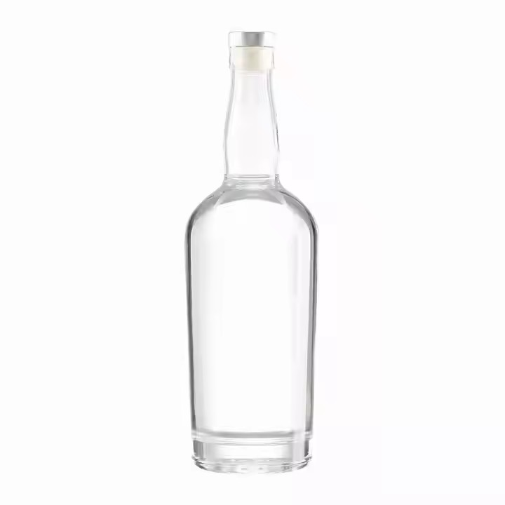 High Quality 750ml Wholesale Liquor Drinking Glass Bottles Spray for Whisky Wine Brandy Energy Drinks Cork Sealing Included