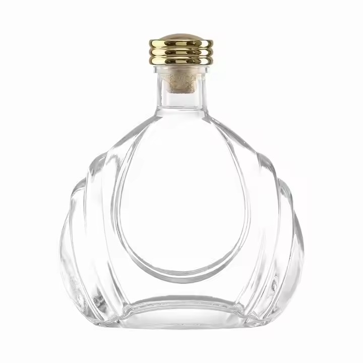 Customizable Luxury Energy Drink Vessel for Tequila Brandy 700ml Capacity with Cork Sealing Rubber Stoppers 500ml 750ml Options