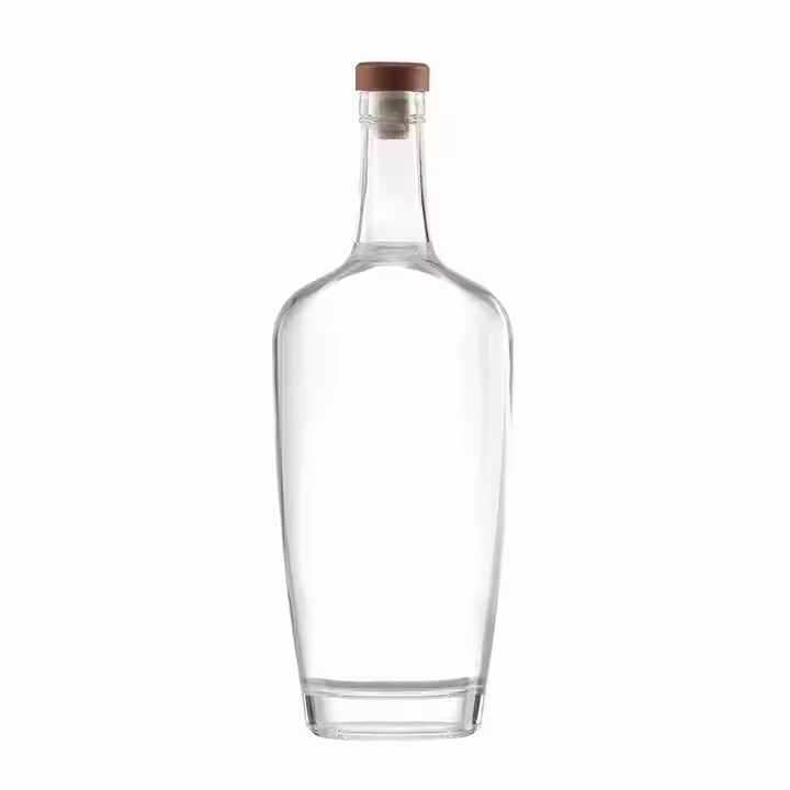 Super Luxury 700ml Bend Curved Twist Design Vodka Glass Bottle Cork Spray for Whisky Gin Rum Spirit Alcohol Juice Liquor Storage