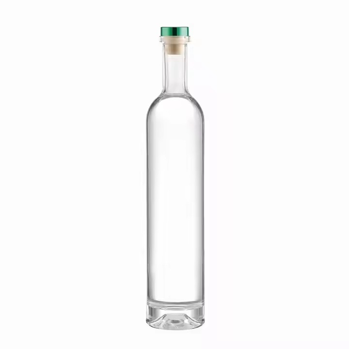 Custom 500ml Frosted Glass Bottle with Cork Seal for Juice Coffee Spirit Tequila Brandy Energy Drinks Rubber Stopper