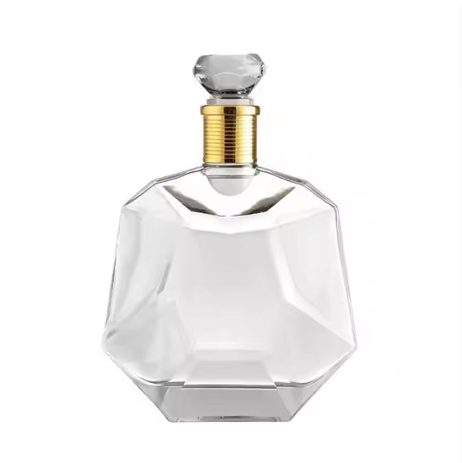 Vodka Rum Gin Tequila Brandy Glass Bottle Empty Glass Packaging Bottle Clear Whisky Glass Bottle