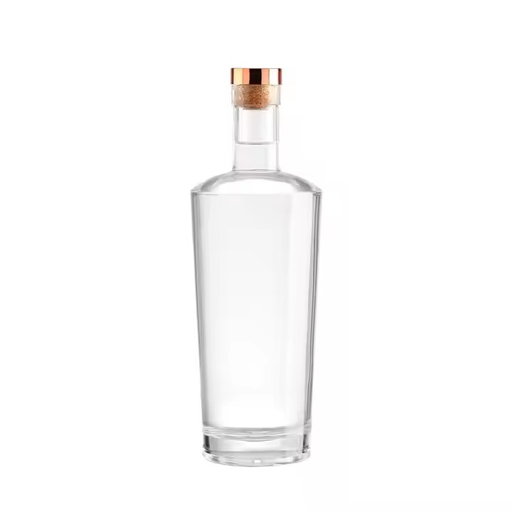 Custom Vodka Whiskey Brandy Rum Empty Bottle Cylindrical Frosted Juice Coffee Spirit Glass Bottle with Lid