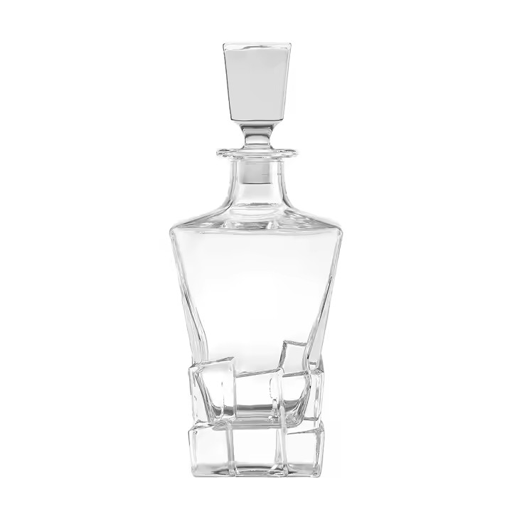 Durable Iceberg Fashionable Crystal Whiskey Glass Bottles 750ml Whiskey Decanter Glass Bottle With Lid