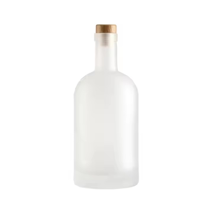 Empty Vodka Glass Liquor Bottle Frosted Clear Glass Wine Bottle Vodka Gin Rum Alcohol Whiskey Bottle With Cork