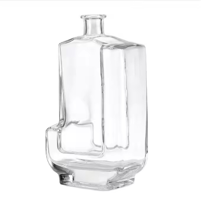 Custom Label Clear Bottle Empty Glass Clear Bottle Wine Whiskey Rum Gin Large Capacity Glass Bottle