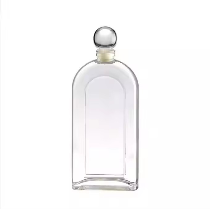 Factory Customization Size Empty Round Clear Antique Glass Cooking Oil Bottle Olive Oil Bottle with Cap