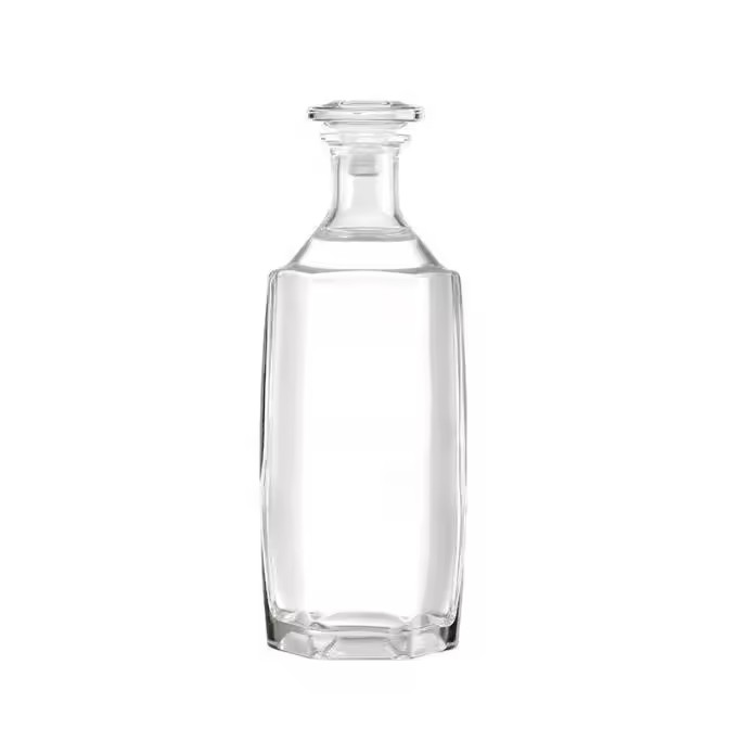 Whiskey Wine Liquor Brandy Tequila Champagne Packing Bottles Clear Round Glass Bottles With Cap