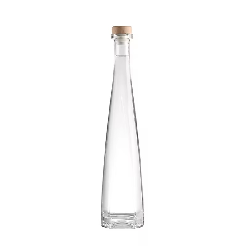 Unique Design Slender Cone-Shaped Bottle Hold Liquor Spirits Vodka Bottle Tequila Whiskey Gin Rum Glass Bottle