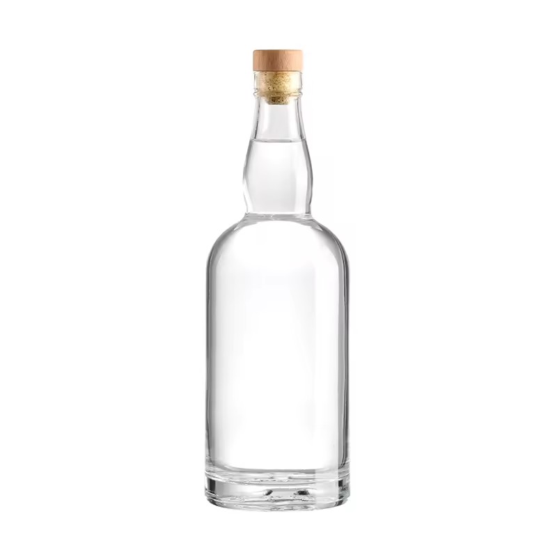 Round Transparent Glass Wine Bottle Empty Crystal Liquor Bottle Whiskey Tequila Brandy Glass Bottle