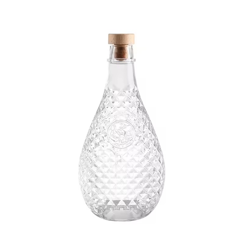 500ml Vodka Brandy Whiskey Clear Bottles Engraved Empty Spirits Liquor Alcohol Glass Bottle
