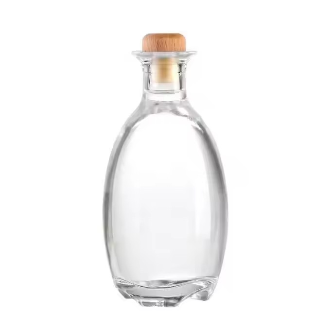 375ml Juice Wine Liquor Glass Bottle Empty Clear Tequila Spirit Alcohol Wine Glass Bottles With Cork