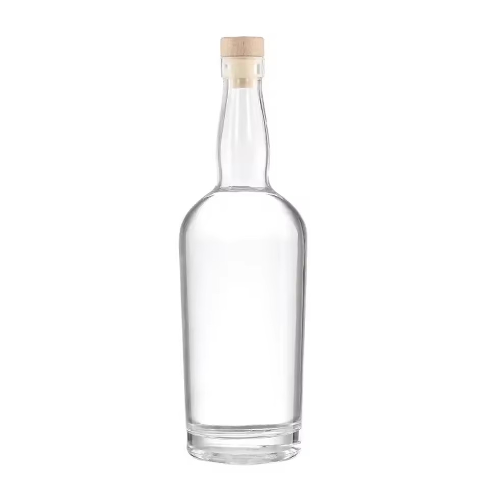 Hot Sale Empty Clear Glass Vodka Whiskey Bottles 700ml 750ml Super Flint Glass Liquor Spirit Bottles With Cork
