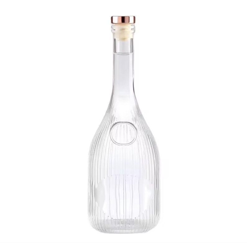 Custom 500ml Super Flint Glass Wine Bottles Round Shape with Screw Cap for Packaging Alcoholic Beverages Like Whisky or Juice