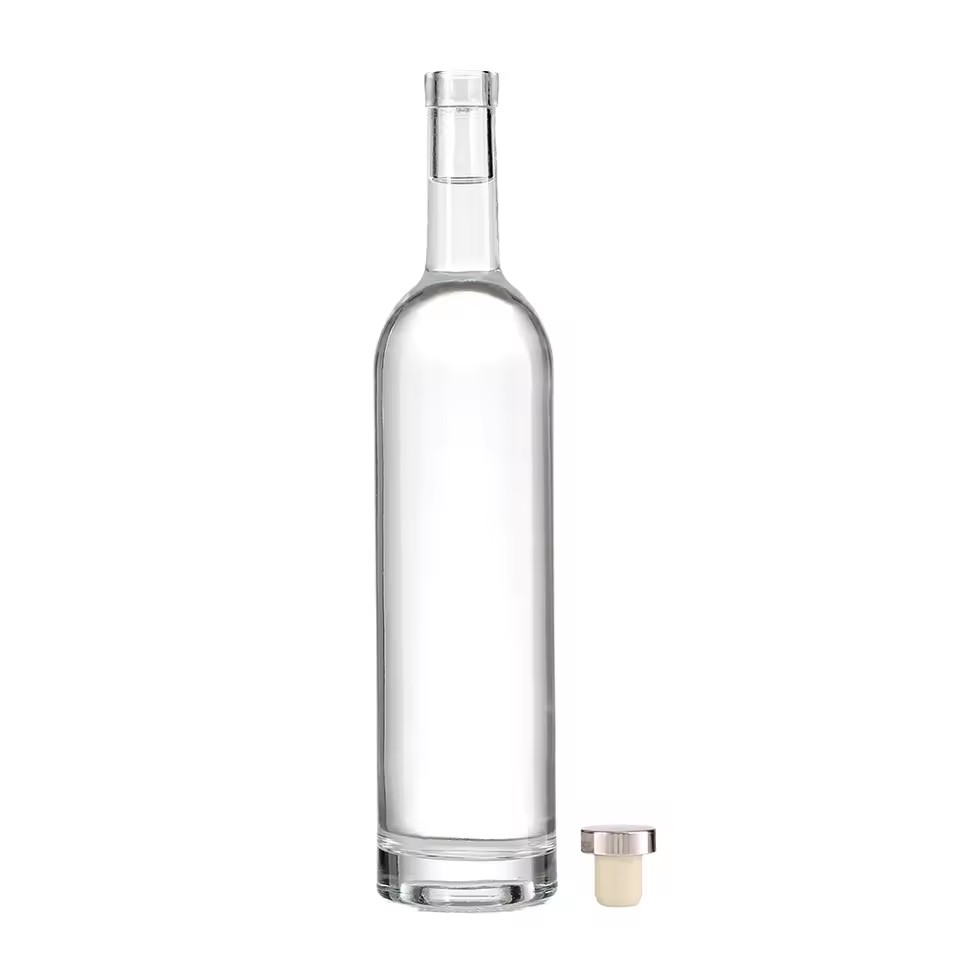 Customized Extra Flint Empty Gin Vodka Bottle Wholesale 1000ml Liquor Bottle Brandy Vodka 375ml Glass Bottles
