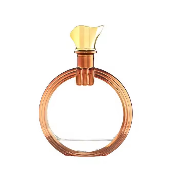 Luxury 375ml 750ml Empty Gold Painted Screw Glass Bottles for Gin Vodka Beverages Liqueurs Color Spray Frost Finish cap