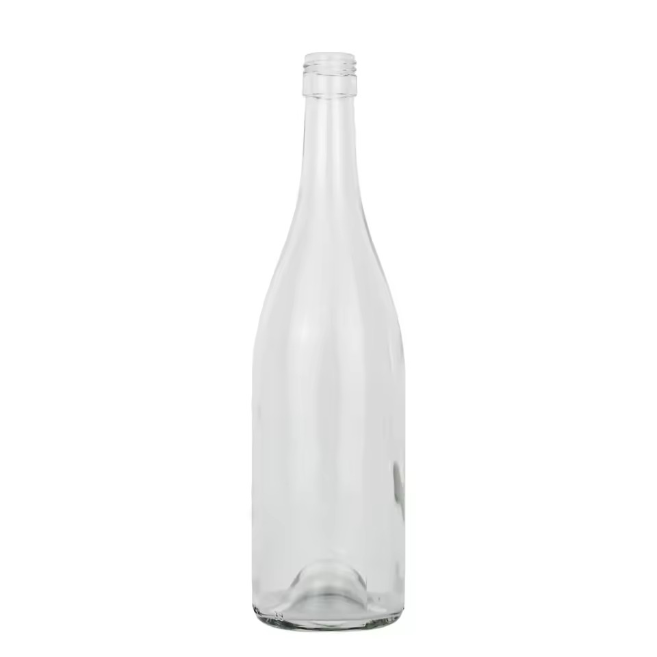 Wholesale 750 ml Burgundy Wine Bottle 750ml Empty Clear Glass Wine Bottles Flint Champagne Bottle