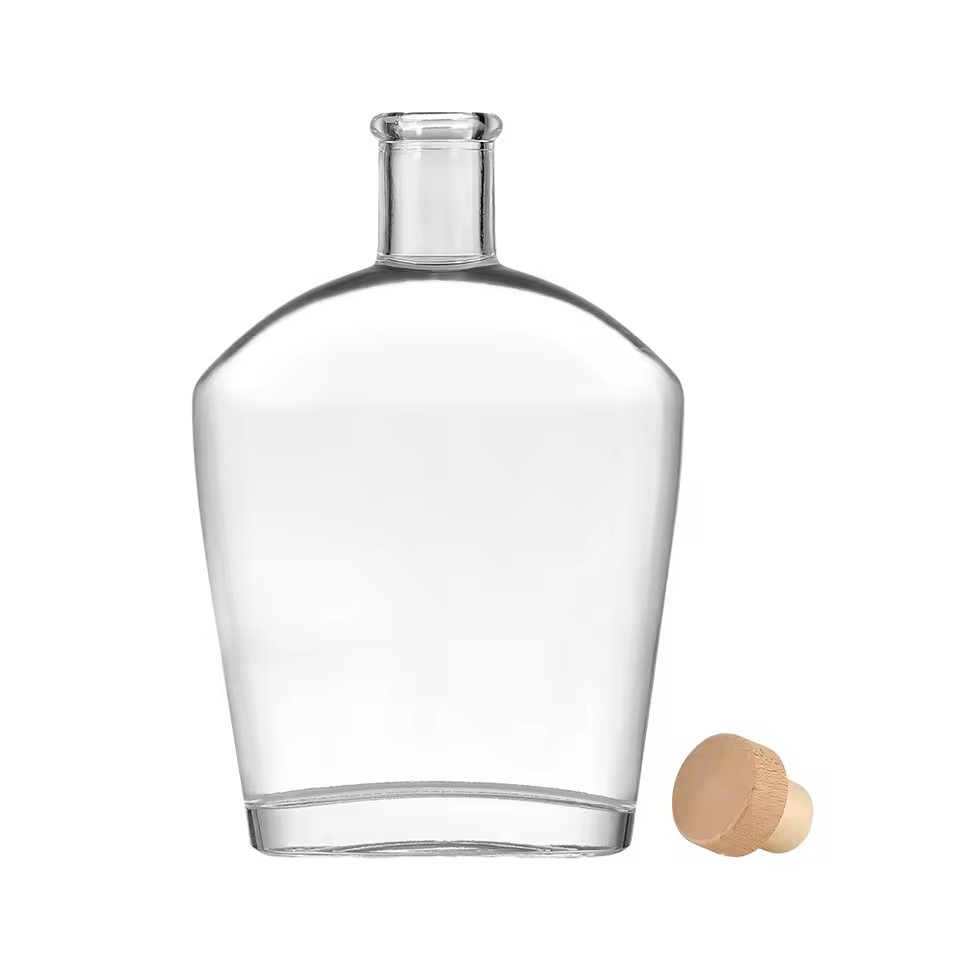 50ml 100ml 375ml 500ml 750ml Glass Empty Bottles Cork Lid for Liquor Wine Gin Whisky Vodka Spirits Hot Stamping Surface Handling