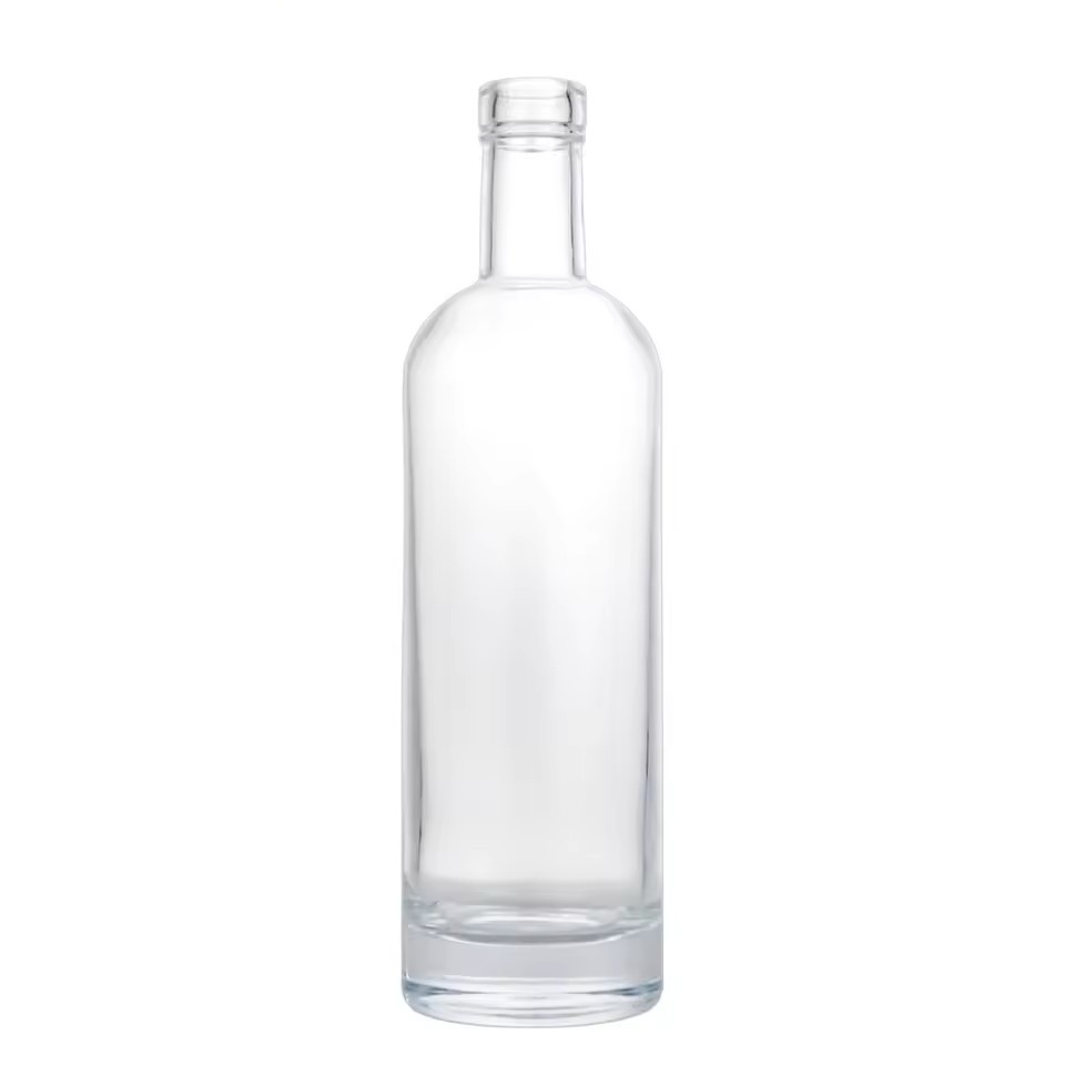 China Factory Wholesale High Quality 500ml Round Glass Bottles for Whiskey Vodka Gin Water Packaging Custom Design