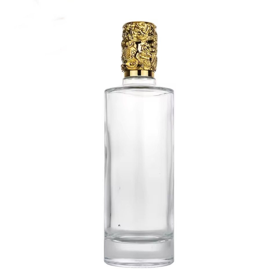 Wholesale 500ml Round Tequila Bottle High Flint Glass with Pilfer-Proof Finish for GUALA Neck for Oil Vinegar Liquors