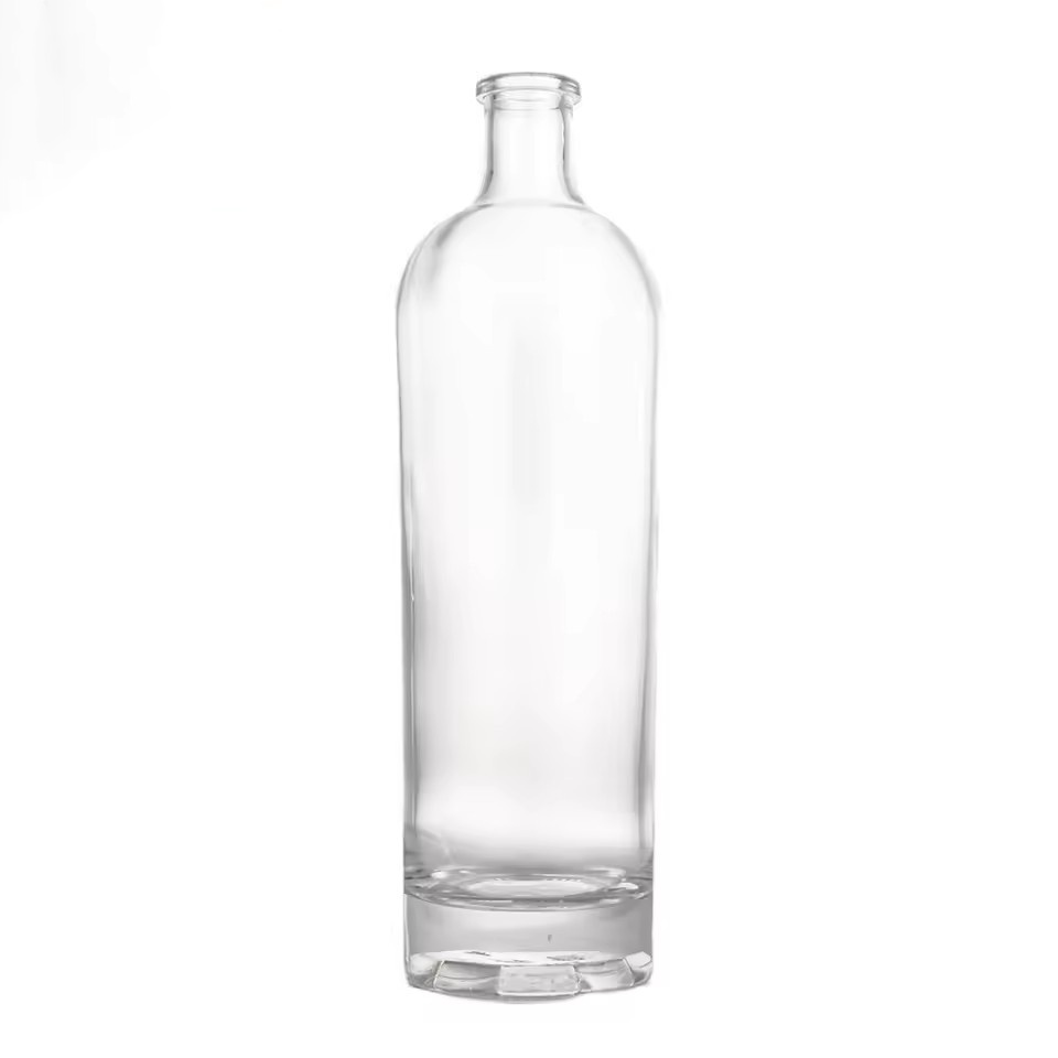 750ml Super Premium Heavy Base Glass Bottle for Luxury Vodka Gin Whiskey Tequila Empty Custom Spirit Liquor Bottle With Cork