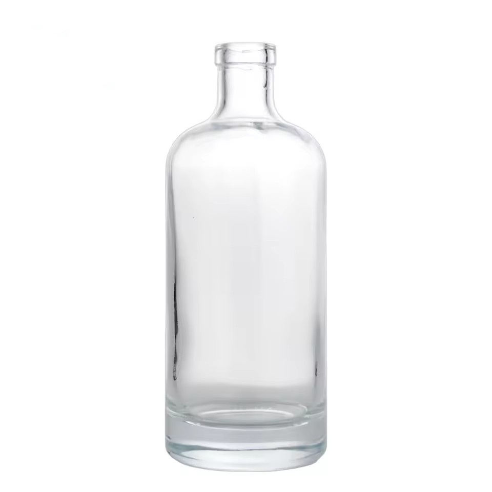 500ml Customized Personalized Cork Short Neck Thick Bottom Round Vodka Whiskey Blank Spirit Glass Bottle