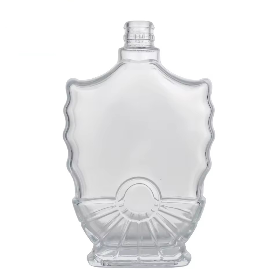 Best Selling 500ml Clear Glass Bottle Wholesale Custom Made Glass Bottles Brandy Whisky Custom Fancy Tequila Liquor Bottle