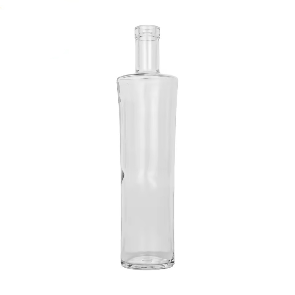 750 ml Tall Round Flint Glass Bottle for Liquor Wine Whisky Alcohol & Spirit Empty Glass Bottle Frosting Glass Wine Bottle