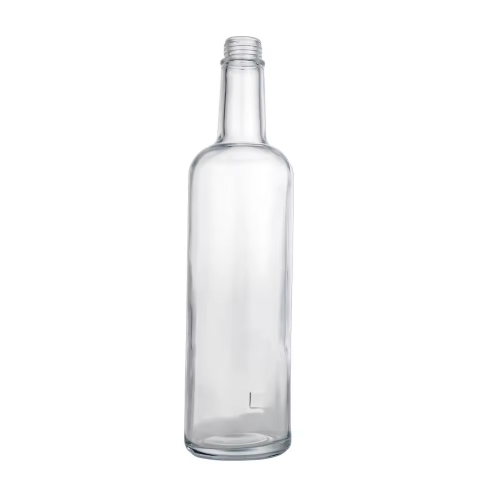 Custom Round Glass Tequila Bottles for Liquor Gin Vodka Whiskey 700ml Lightweight Spirit Bottle With Screw Cap