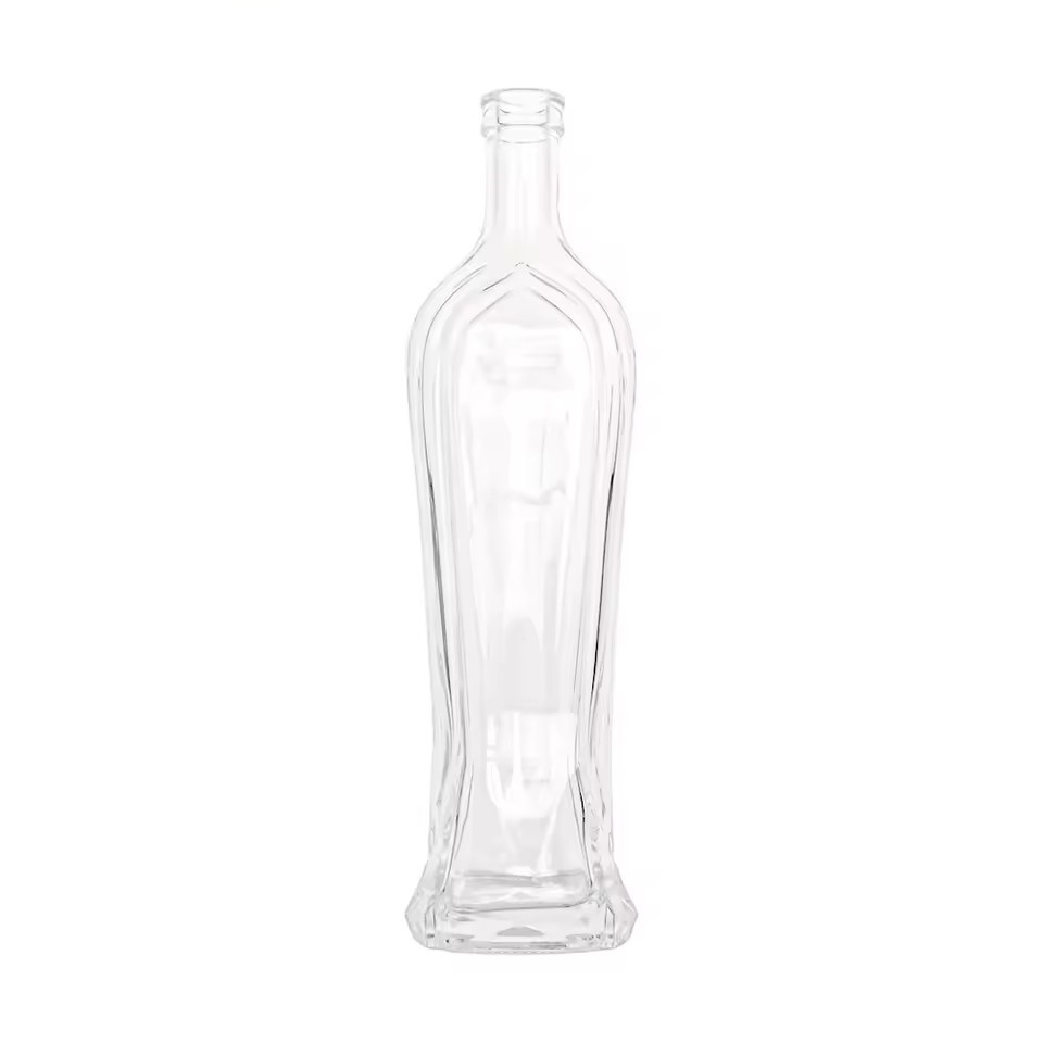 Wholesale Premium Quality High-end Design Sense 750ml Factory Price Whiskey Brandy Gin Glass Bottle Customized