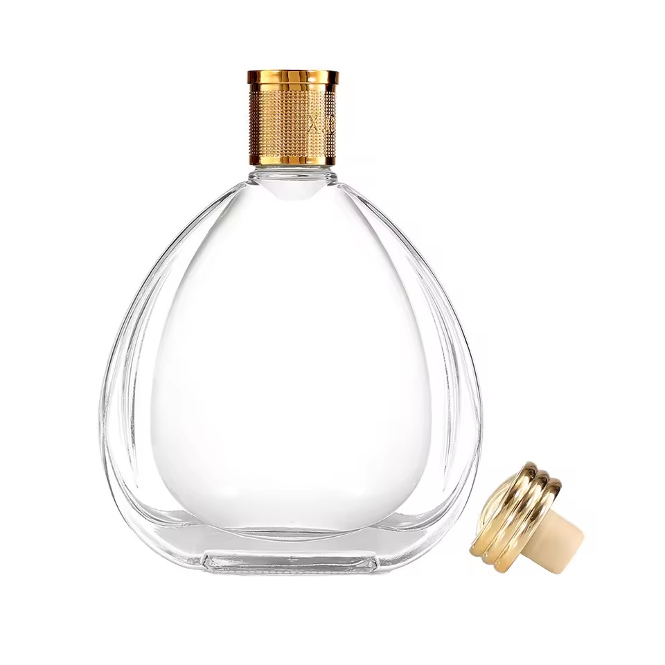 Super Flint Spirit Glass Bottle 750ml Whisky Vodka Tequila Hot Stamping Cork Top for Boxed Packaging