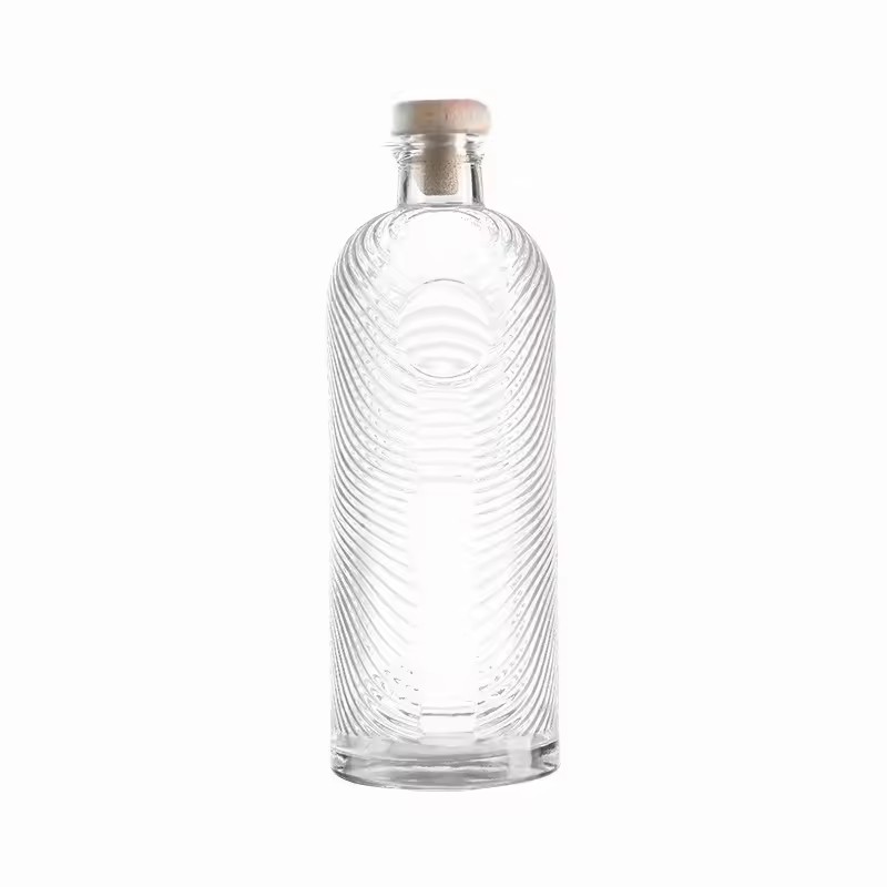 Custom Designed Glass Bottle with Rubber Stopper for Brandy Whisky Vodka Tequila Beverages Manufacturing Screw Cap Seal Included