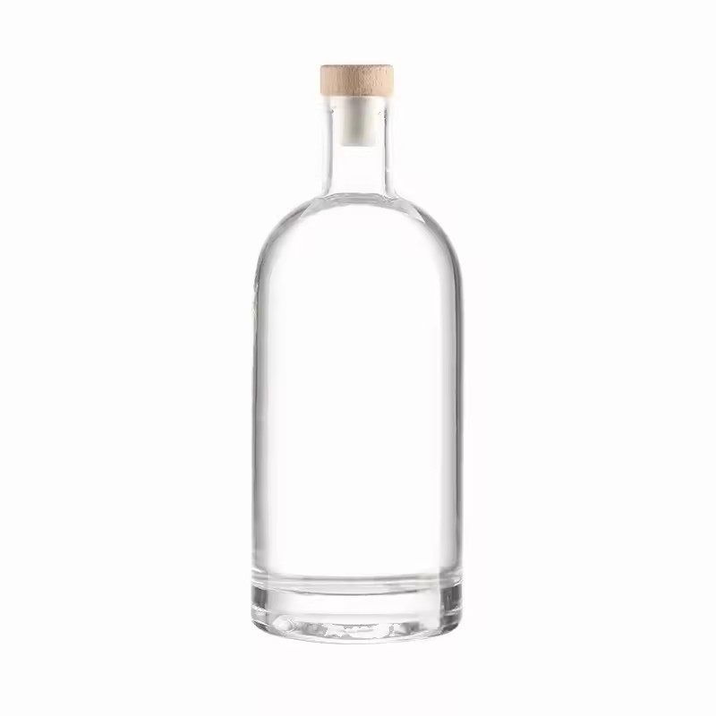 Clear 750ml Super Flint Glass Vodka Brandy Whiskey Tequila Bottle with Cork Sealing Empty Glass Bottles Product Category